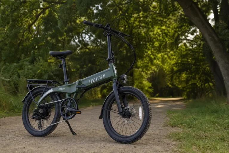 Compact e-bike on a park path