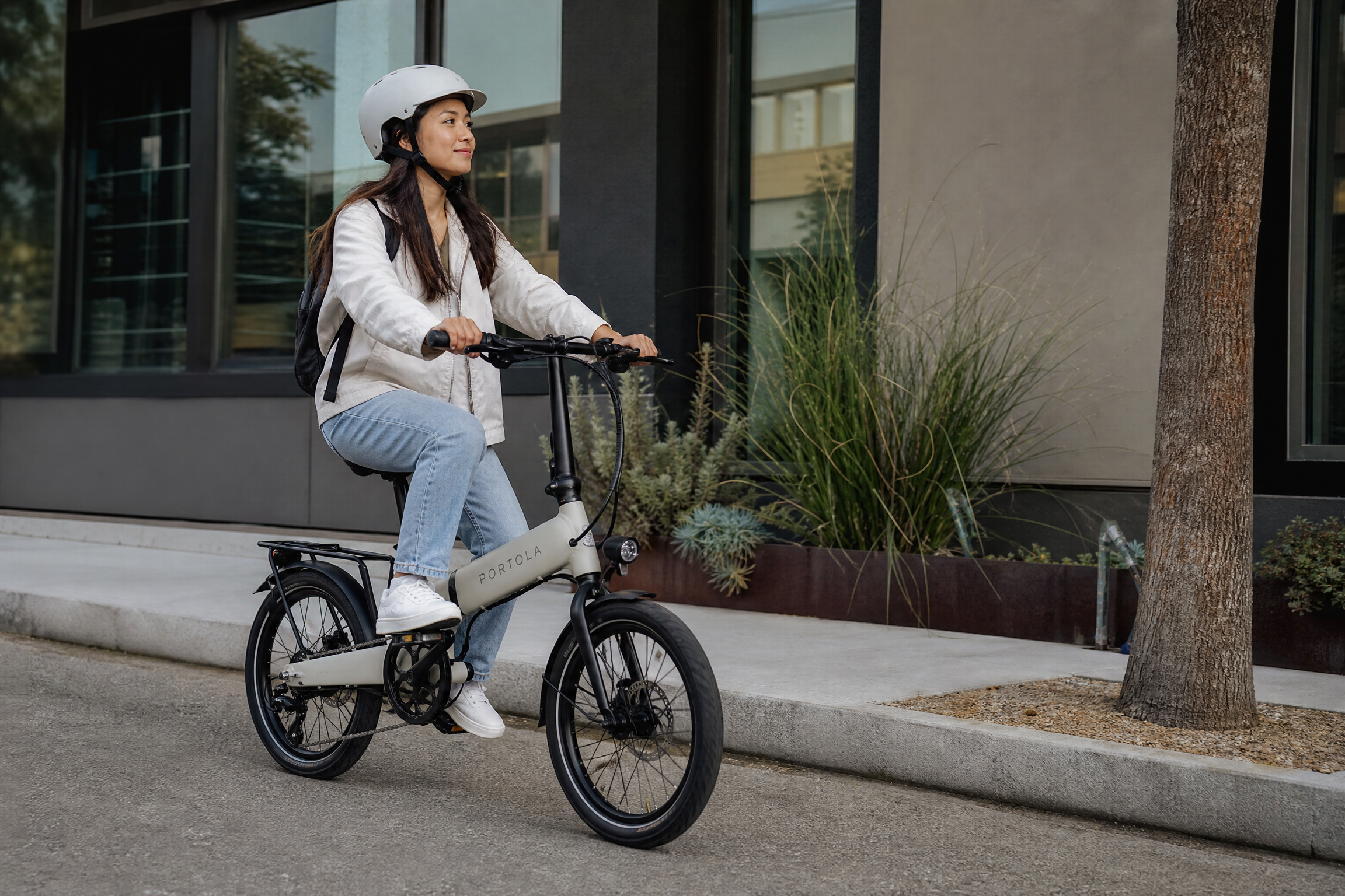 Ride1Up Portola folding e-bike, sleek design with good performance.